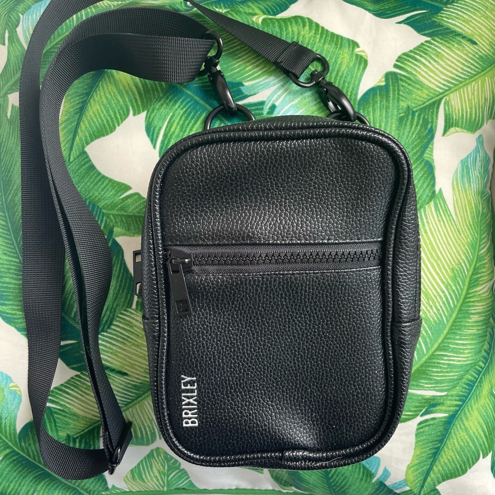Brixley convertible crossbody sling - black vegan leather